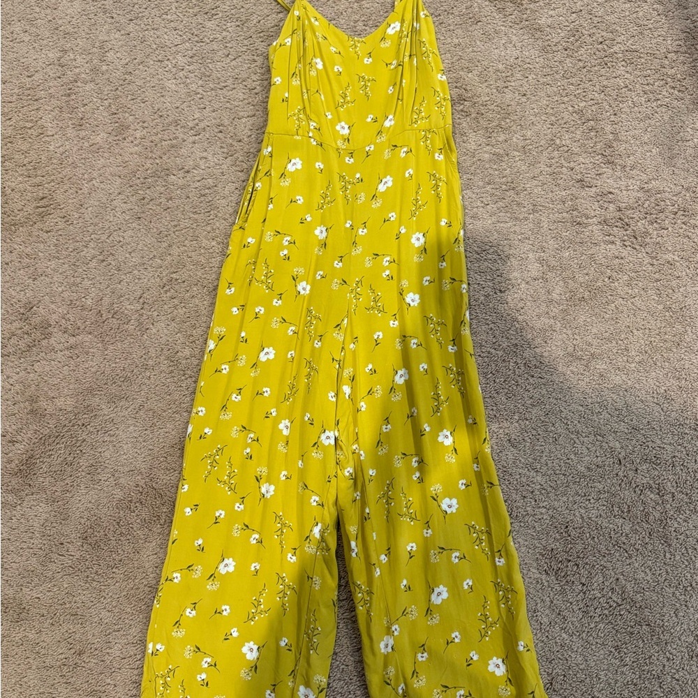 Old Navy Yellow Floral Jumpsuit